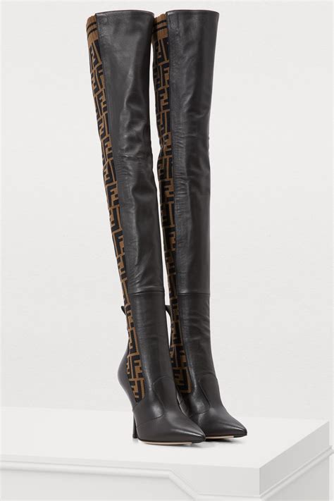 fendi glossy knee boots|fendi knee high patent boots.